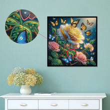 Load image into Gallery viewer, Diamond Painting - Partial Special Shaped - Dreamy flowers and butterflies (40*40CM)
