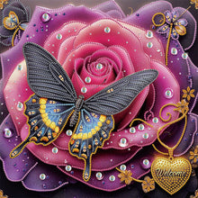 Load image into Gallery viewer, Diamond Painting - Partial Special Shaped - Dreamy flowers and butterflies (40*40CM)
