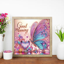 Load image into Gallery viewer, Diamond Painting - Partial Special Shaped - Good morning and good night dreamy butterflies (40*40CM)

