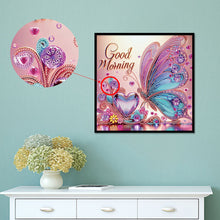 Load image into Gallery viewer, Diamond Painting - Partial Special Shaped - Good morning and good night dreamy butterflies (40*40CM)
