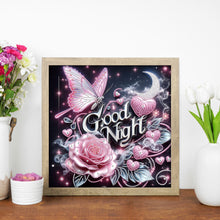 Load image into Gallery viewer, Diamond Painting - Partial Special Shaped - Good morning and good night dreamy butterflies (40*40CM)
