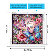 Load image into Gallery viewer, Diamond Painting - Partial Special Shaped - Good morning and good night dreamy butterflies (40*40CM)
