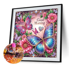 Load image into Gallery viewer, Diamond Painting - Partial Special Shaped - Good morning and good night dreamy butterflies (40*40CM)
