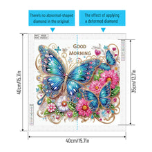 Load image into Gallery viewer, Diamond Painting - Partial Special Shaped - Good morning and good night dreamy butterflies (40*40CM)
