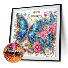 Load image into Gallery viewer, Diamond Painting - Partial Special Shaped - Good morning and good night dreamy butterflies (40*40CM)
