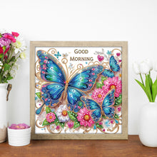 Load image into Gallery viewer, Diamond Painting - Partial Special Shaped - Good morning and good night dreamy butterflies (40*40CM)
