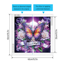 Load image into Gallery viewer, Diamond Painting - Partial Special Shaped - Good morning and good night dreamy butterflies (40*40CM)
