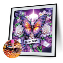 Load image into Gallery viewer, Diamond Painting - Partial Special Shaped - Good morning and good night dreamy butterflies (40*40CM)

