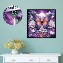 Load image into Gallery viewer, Diamond Painting - Partial Special Shaped - Good morning and good night dreamy butterflies (40*40CM)
