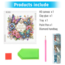 Load image into Gallery viewer, Diamond Painting - Partial Special Shaped - Good morning and good night dreamy butterflies (40*40CM)
