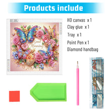 Load image into Gallery viewer, Diamond Painting - Partial Special Shaped - Good morning and good night dreamy butterflies (40*40CM)
