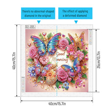 Load image into Gallery viewer, Diamond Painting - Partial Special Shaped - Good morning and good night dreamy butterflies (40*40CM)
