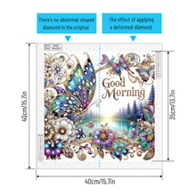 Load image into Gallery viewer, Diamond Painting - Partial Special Shaped - Good morning and good night dreamy butterflies (40*40CM)

