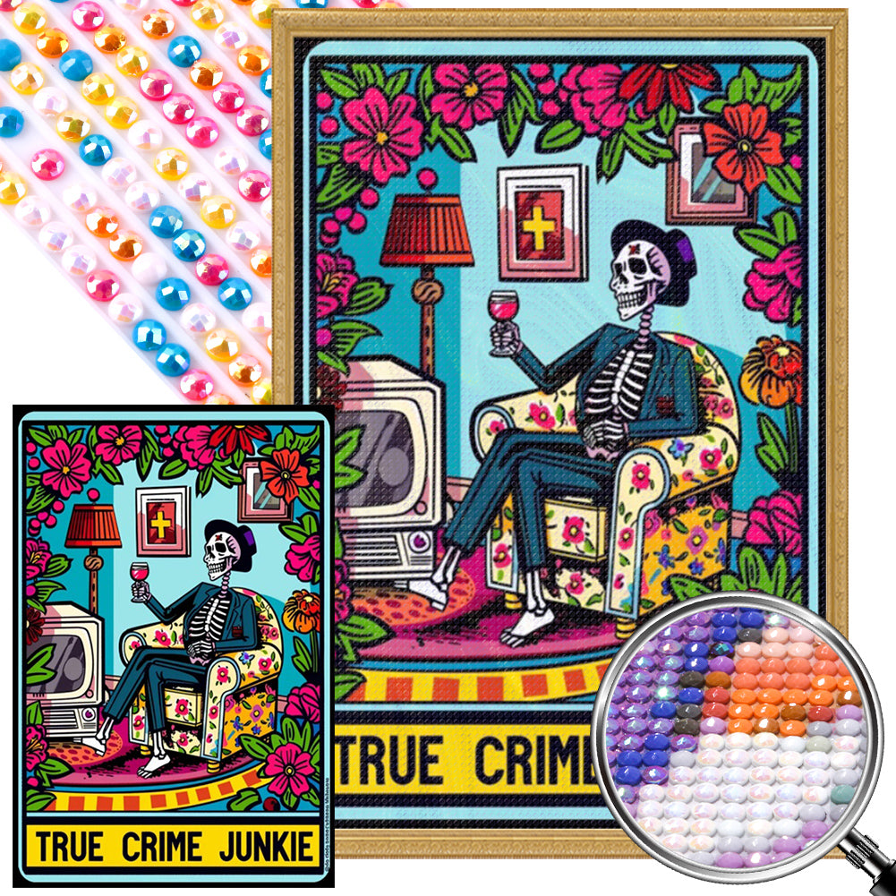 AB Diamond Painting - Full Round - Crime fan skeleton (40*60CM)