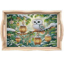 Load image into Gallery viewer, Wooden Cute Cartoon Diamond Decorative Serving Tray with Handle for Home Decor
