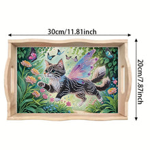 Load image into Gallery viewer, Wooden Cute Cartoon Diamond Decorative Serving Tray with Handle for Home Decor
