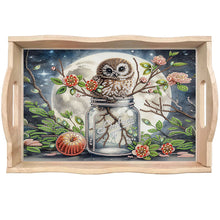Load image into Gallery viewer, Wooden Cute Cartoon Diamond Decorative Serving Tray with Handle for Home Decor
