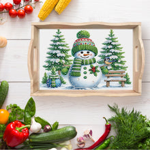 Load image into Gallery viewer, Wooden Cute Cartoon Diamond Decorative Serving Tray with Handle for Home Decor
