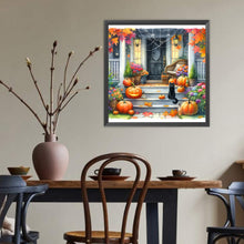 Load image into Gallery viewer, Diamond Painting - Full Round - Cat pumpkin at the entrance (40*40CM)
