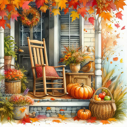 Diamond Painting - Full Round - Autumn entrance Chairs (40*40CM)