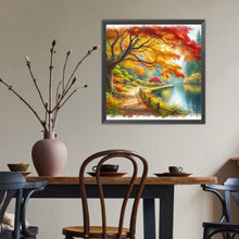 Load image into Gallery viewer, Diamond Painting - Full Round - Autumn leaves by the lake (40*40CM)
