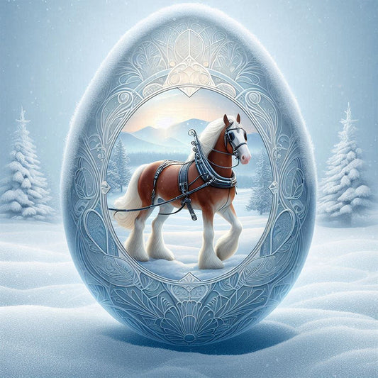 AB Diamond Painting - Full Round - Snow horse (40*40CM)
