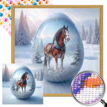Load image into Gallery viewer, AB Diamond Painting - Full Round - Snow horse (40*40CM)
