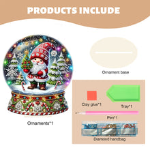Load image into Gallery viewer, Wooden Special Shaped Crystal Ball Santa Claus Diamond Painting Table Ornament

