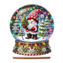 Load image into Gallery viewer, Wooden Special Shaped Crystal Ball Santa Claus Diamond Painting Table Ornament
