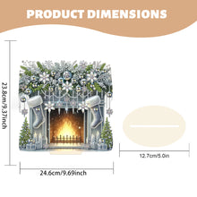 Load image into Gallery viewer, Wooden Special Shaped Fireplace White Stockings Diamond Painting Table Ornament

