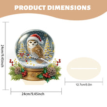 Load image into Gallery viewer, Wooden Special Shaped Crystal Ball Christmas Owl Diamond Painting Table Ornament
