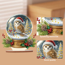 Load image into Gallery viewer, Wooden Special Shaped Crystal Ball Christmas Owl Diamond Painting Table Ornament
