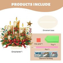 Load image into Gallery viewer, Wooden Special Shaped Christmas Candle Diamond Painting Tabletop Ornaments Kit
