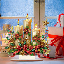 Load image into Gallery viewer, Wooden Special Shaped Christmas Candle Diamond Painting Tabletop Ornaments Kit
