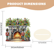Load image into Gallery viewer, Wooden Special Shaped Fireplace Nutcracker Diamond Painting Tabletop Ornaments
