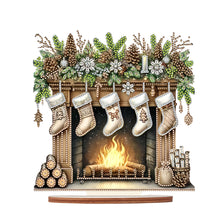Load image into Gallery viewer, Wooden Special Shaped Light-Color Stocking Diamond Painting Tabletop Ornaments
