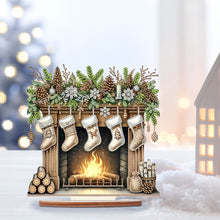 Load image into Gallery viewer, Wooden Special Shaped Light-Color Stocking Diamond Painting Tabletop Ornaments

