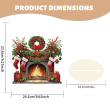 Load image into Gallery viewer, Wooden Special Shaped Red Wreath Stocking Diamond Painting Tabletop Ornament Kit
