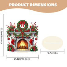 Load image into Gallery viewer, Wooden Special Shaped Red Wreath Stocking Diamond Painting Tabletop Ornament Kit
