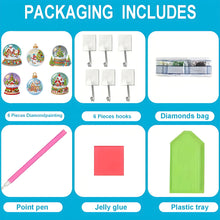 Load image into Gallery viewer, 6Pcs Acrylic Diamond Painting Hooks Christmas Theme Diamond Art Craft Wall Hooks
