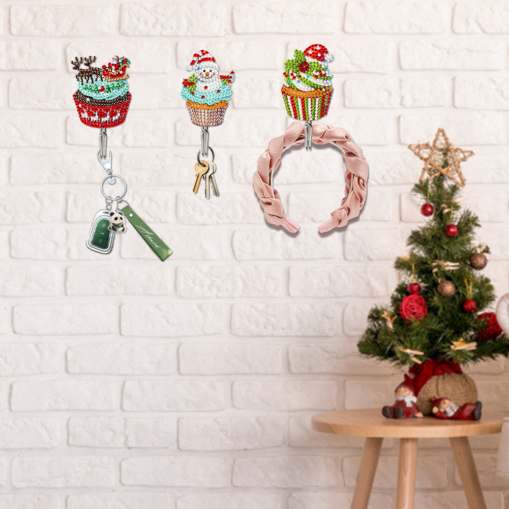 6Pcs Acrylic Diamond Painting Hooks Christmas Theme Diamond Art Craft Wall Hooks