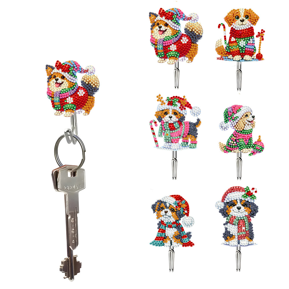 6Pcs Acrylic Diamond Painting Hooks Christmas Theme Diamond Art Craft Wall Hooks