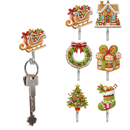 6Pcs Acrylic Diamond Painting Hooks Christmas Theme Diamond Art Craft Wall Hooks
