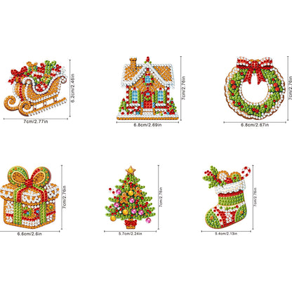6Pcs Acrylic Diamond Painting Hooks Christmas Theme Diamond Art Craft Wall Hooks