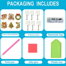 Load image into Gallery viewer, 6Pcs Acrylic Diamond Painting Hooks Christmas Theme Diamond Art Craft Wall Hooks
