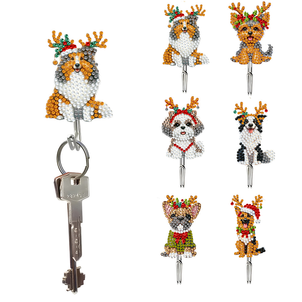 6Pcs Acrylic Diamond Painting Hooks Christmas Theme Diamond Art Craft Wall Hooks