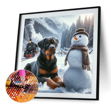 Load image into Gallery viewer, AB Diamond Painting - Full Round - Winter snowman and puppy (40*40CM)
