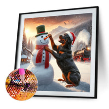 Load image into Gallery viewer, AB Diamond Painting - Full Round - Winter snowman and puppy (40*40CM)
