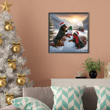Load image into Gallery viewer, AB Diamond Painting - Full Round - Winter snowman and puppy (40*40CM)

