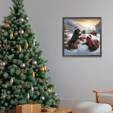 Load image into Gallery viewer, AB Diamond Painting - Full Round - Winter snowman and puppy (40*40CM)
